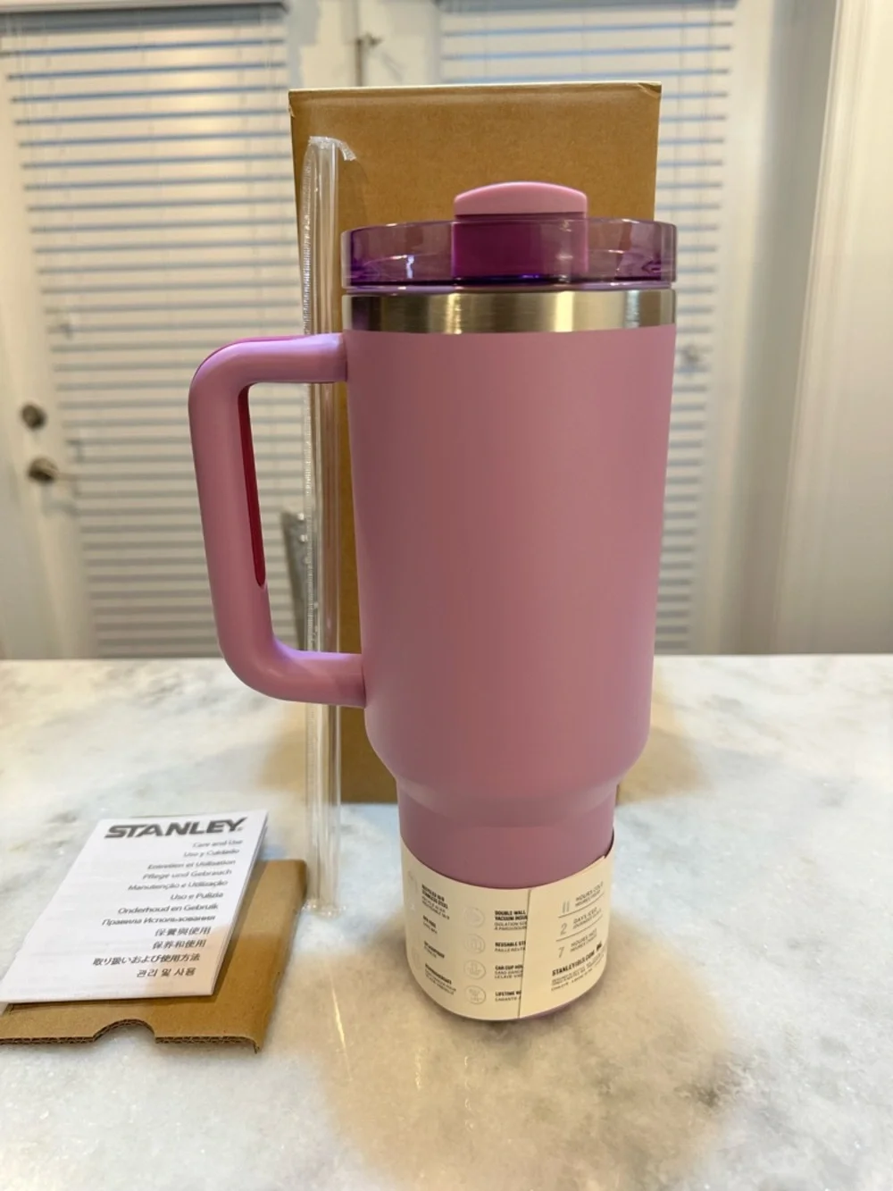 Stanley Lilac Purple Quencher H2.0 Cool Serene Brushstrokes 40oz Tumbler - Picture 3 of 8
